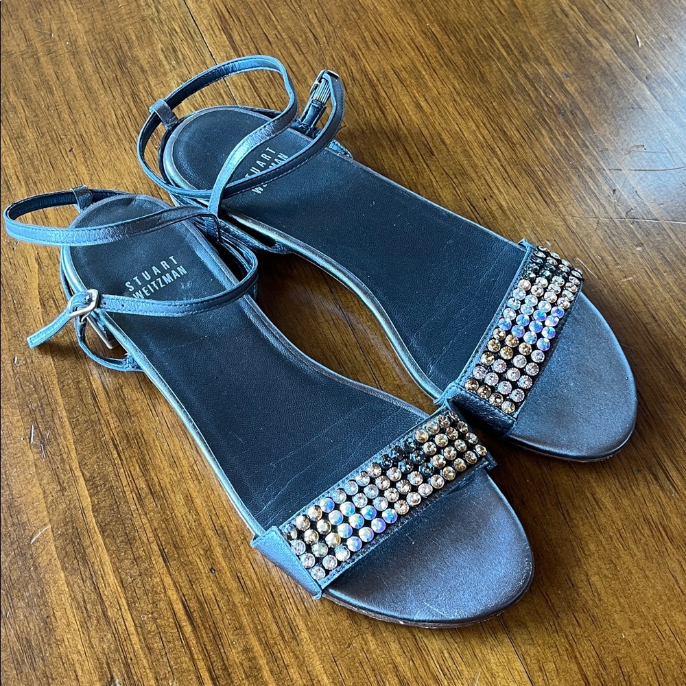 Stuart Weitzman Crystal Jeweled Strap Sandals